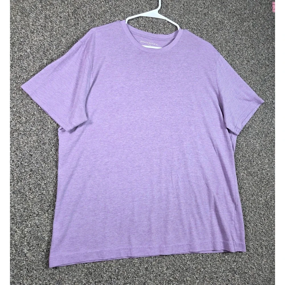 Banana Republic T-Shirt Mens XL Purple Eco Premium Wash‎ Cotton Blend Casual